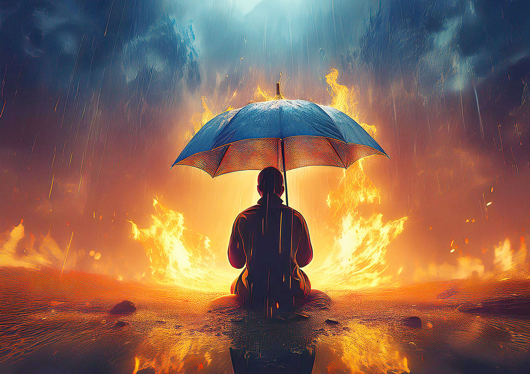 雨から守る決意